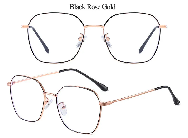 Hotony Unisex Full Rim Alloy Polygonal Frame Eyeglasses Zy9037
