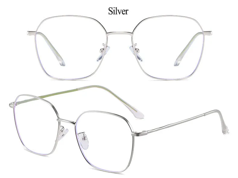 Hotony Unisex Full Rim Alloy Polygonal Frame Eyeglasses Zy9037