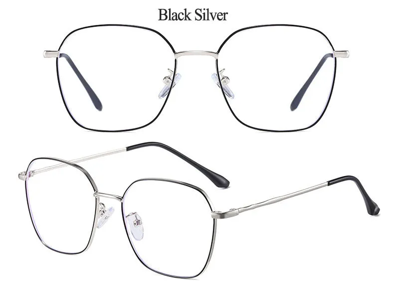 Hotony Unisex Full Rim Alloy Polygonal Frame Eyeglasses Zy9037