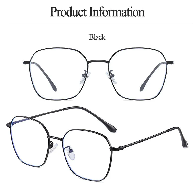 Hotony Unisex Full Rim Alloy Polygonal Frame Eyeglasses Zy9037