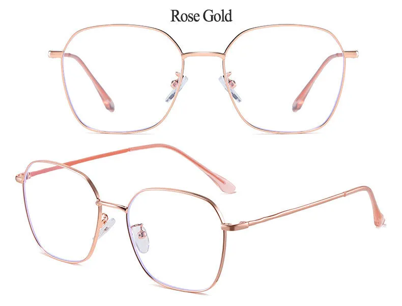 Hotony Unisex Full Rim Alloy Polygonal Frame Eyeglasses Zy9037