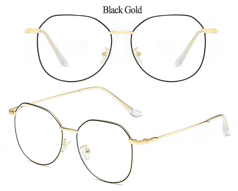 Hotony Unisex Full Rim Alloy Polygonal Frame Eyeglasses Zy9038