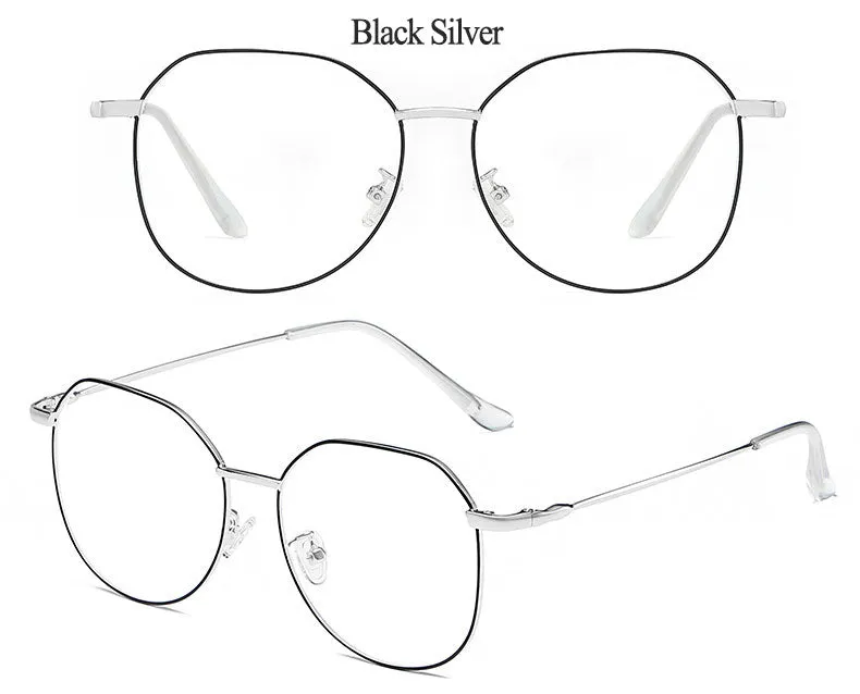 Hotony Unisex Full Rim Alloy Polygonal Frame Eyeglasses Zy9038
