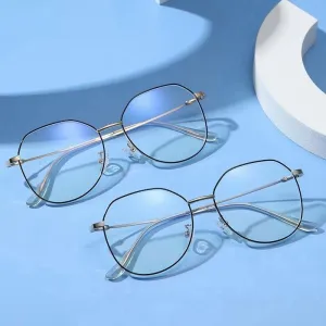 Hotony Unisex Full Rim Alloy Polygonal Frame Eyeglasses Zy9038