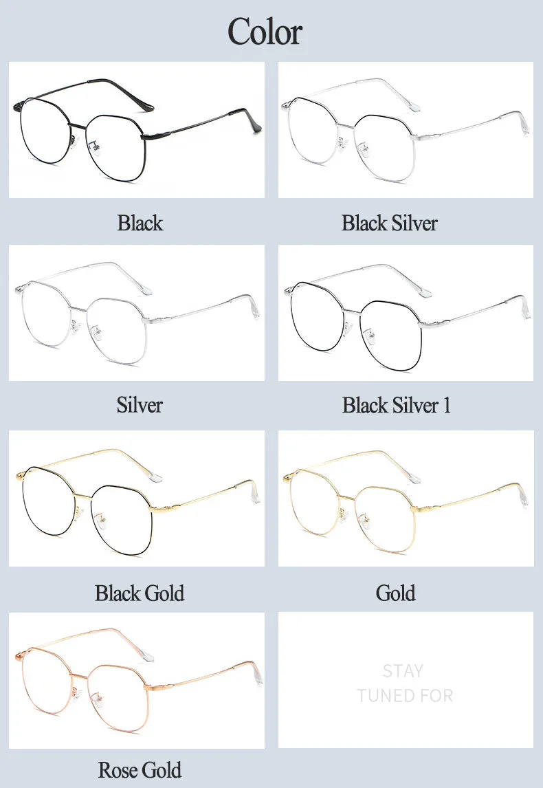 Hotony Unisex Full Rim Alloy Polygonal Frame Eyeglasses Zy9038
