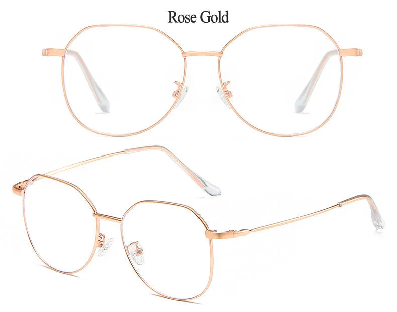 Hotony Unisex Full Rim Alloy Polygonal Frame Eyeglasses Zy9038