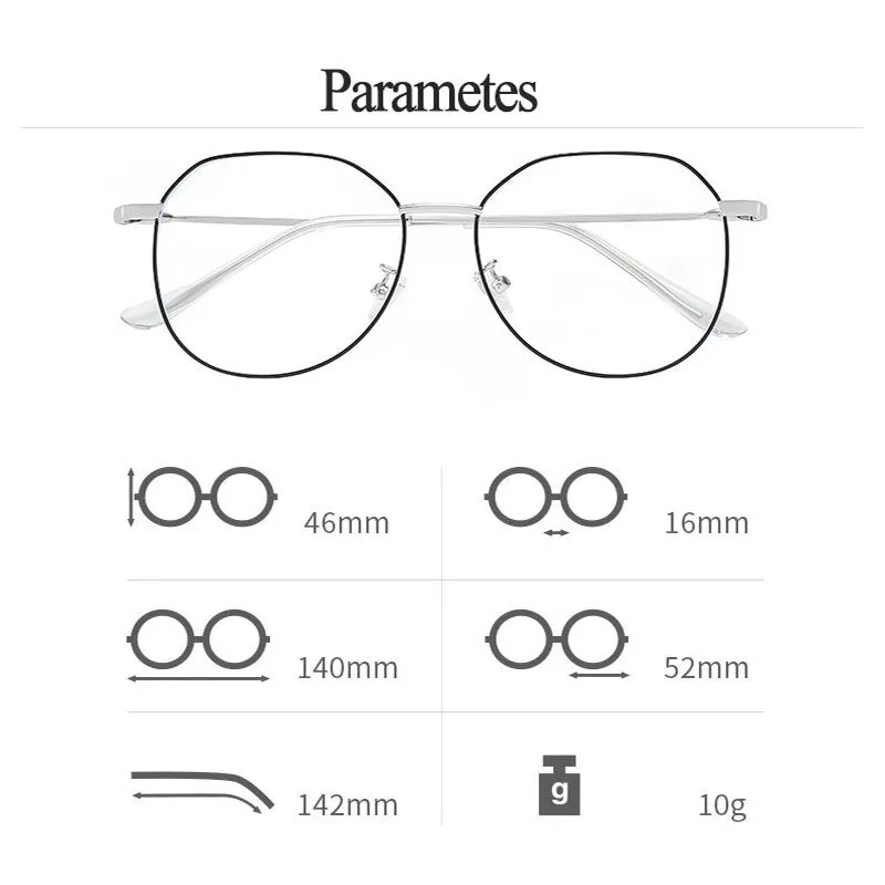 Hotony Unisex Full Rim Alloy Polygonal Frame Eyeglasses Zy9038