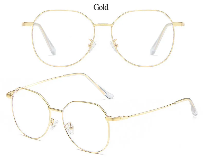 Hotony Unisex Full Rim Alloy Polygonal Frame Eyeglasses Zy9038
