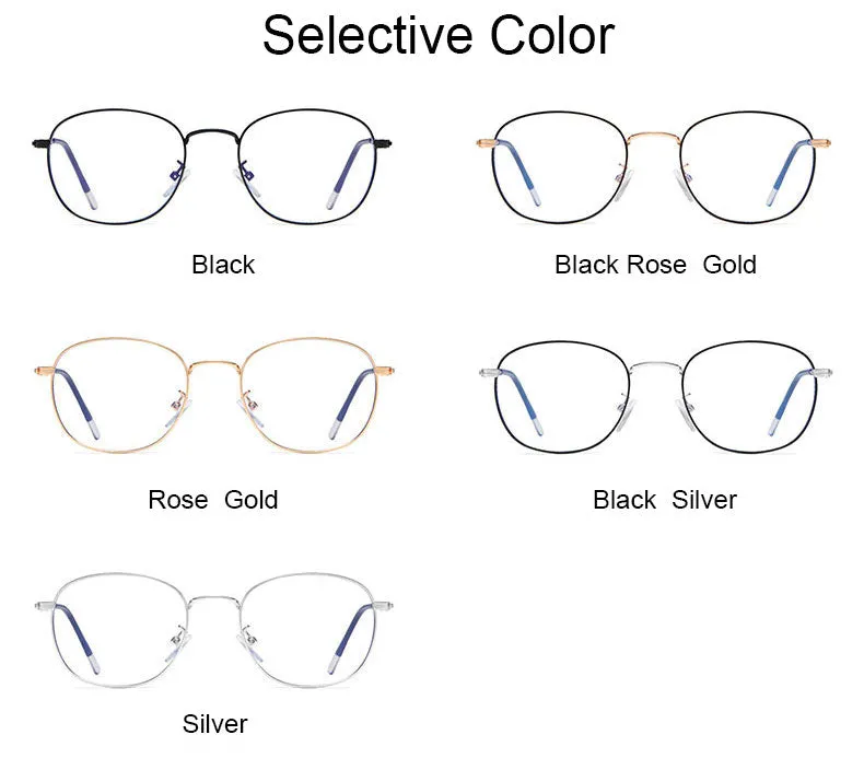 Hotony Unisex Full Rim Alloy Round Frame Eyeglasses 33006
