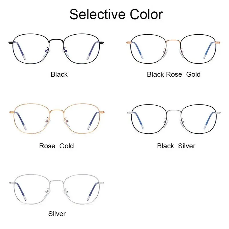 Hotony Unisex Full Rim Alloy Round Frame Eyeglasses 33006