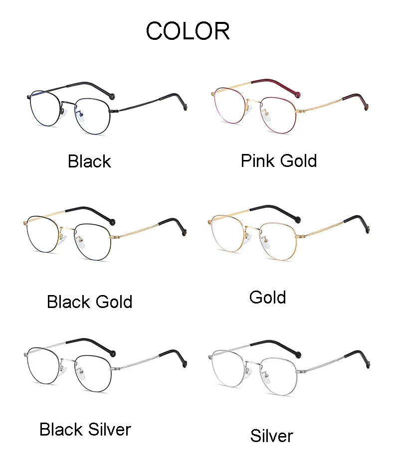 Hotony Unisex Full Rim Alloy Round Frame Eyeglasses 9957