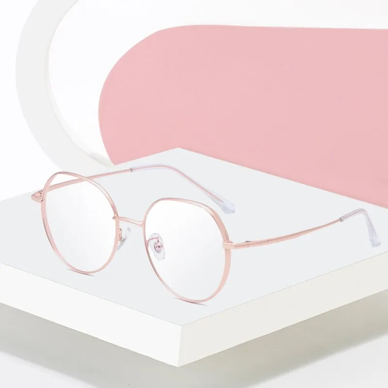Hotony Unisex Full Rim Polygonal Round Titanium Frame Eyeglasses 1122