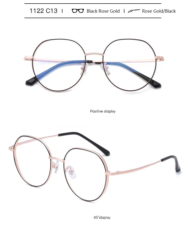 Hotony Unisex Full Rim Polygonal Round Titanium Frame Eyeglasses 1122