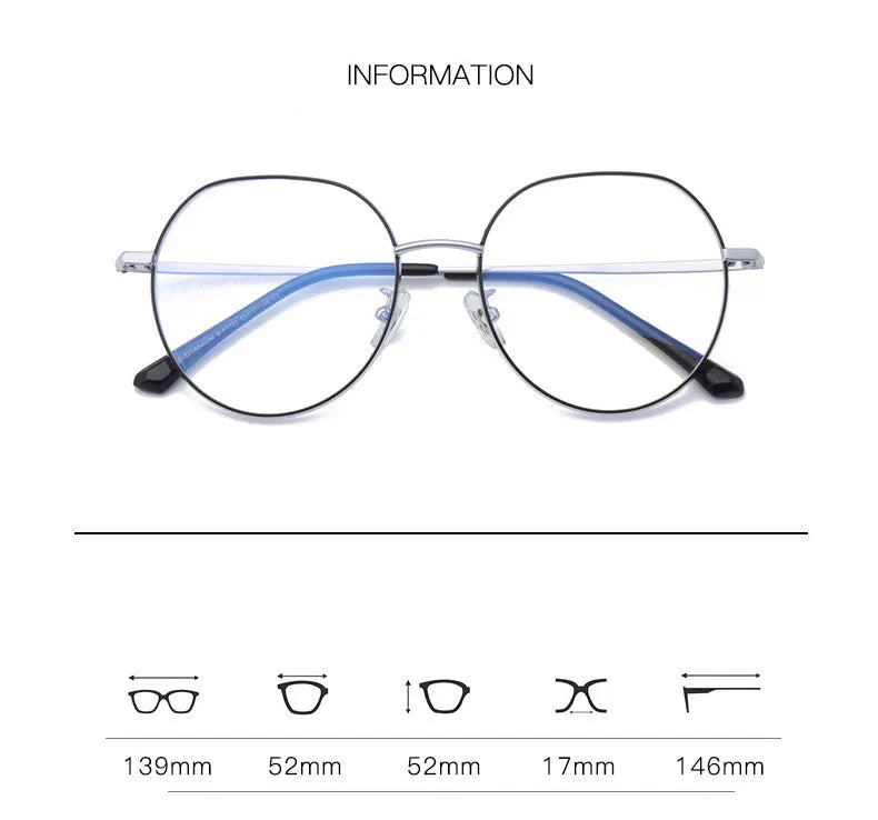 Hotony Unisex Full Rim Polygonal Round Titanium Frame Eyeglasses 1122