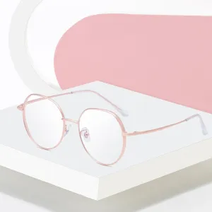 Hotony Unisex Full Rim Polygonal Round Titanium Frame Eyeglasses 1122