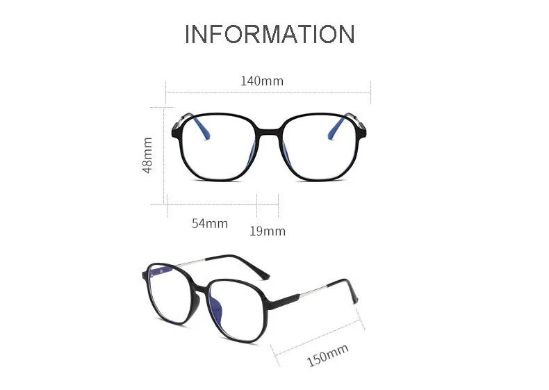 Hotony Unisex Full Rim Polygonal Square TR 90 Resin Frame Eyeglasses 60153