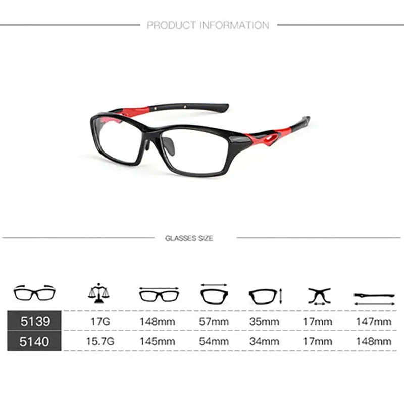 Hotony Unisex Full Rim Rectangular TR 90 Resin Sport Frame Eyeglasses 5139/40
