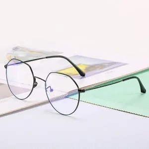 Hotony Unisex Full Rim Round Alloy Spring Hinge Frame Eyeglasses 66030