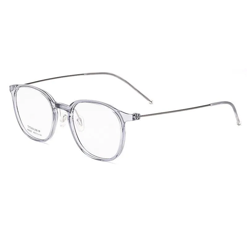 Hotony Unisex Full Rim Round Square Tr 90 Acetate Aluminum Eyeglasses 822m