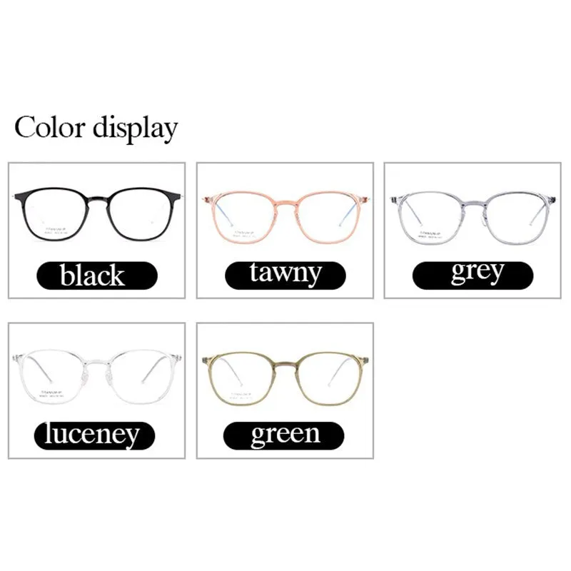 Hotony Unisex Full Rim Round Square Tr 90 Acetate Aluminum Eyeglasses 822m