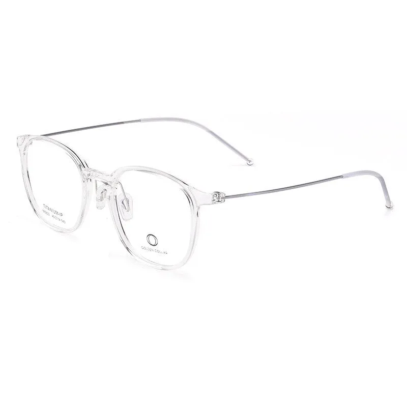 Hotony Unisex Full Rim Round Square Tr 90 Acetate Aluminum Eyeglasses 822m
