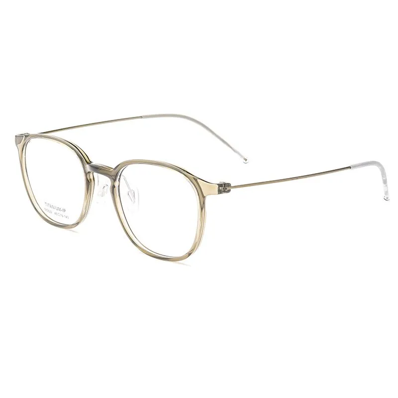 Hotony Unisex Full Rim Round Square Tr 90 Acetate Aluminum Eyeglasses 822m