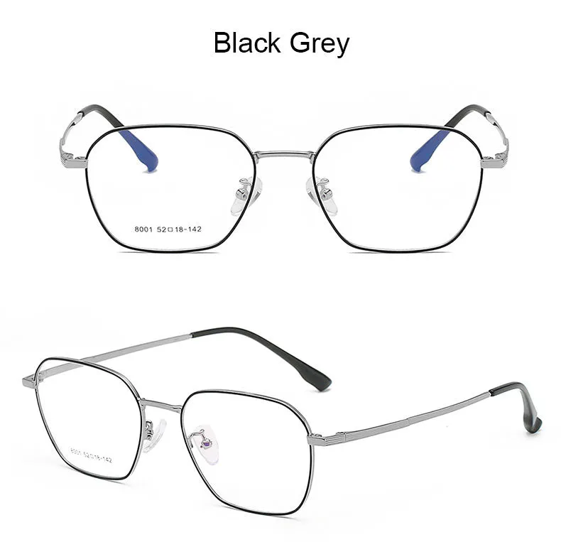Hotony Unisex Full Rim Square Alloy Frame Eyeglasses 8001