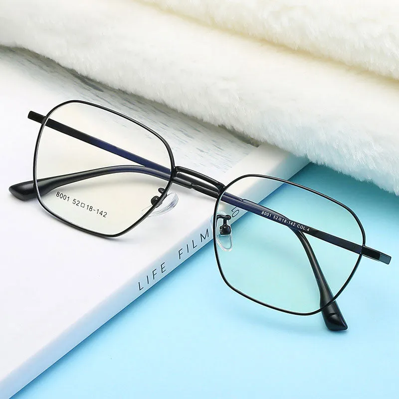 Hotony Unisex Full Rim Square Alloy Frame Eyeglasses 8001