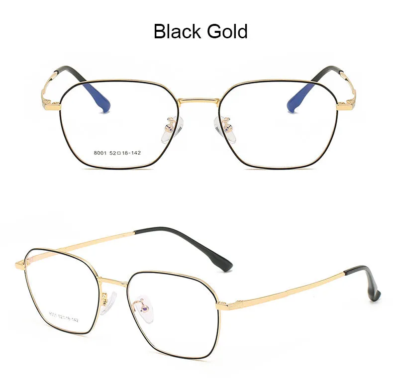 Hotony Unisex Full Rim Square Alloy Frame Eyeglasses 8001