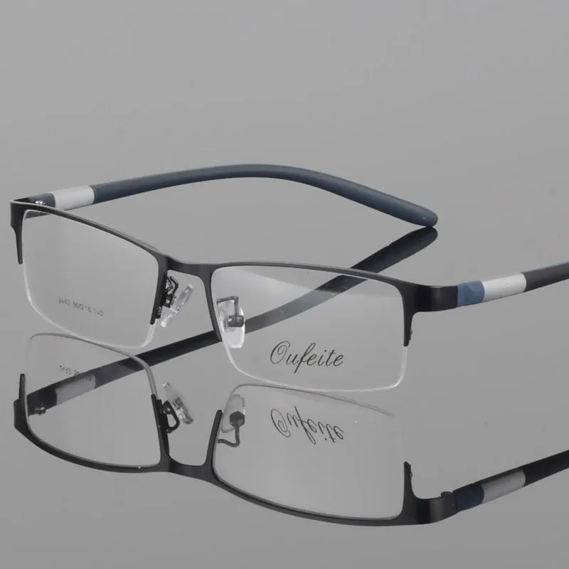 Hotony Unisex Semi Rim Alloy Frame TR 90 Temple Eyeglasses 2242
