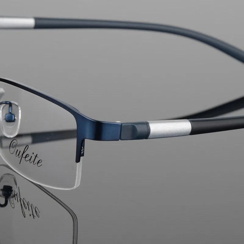 Hotony Unisex Semi Rim Alloy Frame TR 90 Temple Eyeglasses 2242