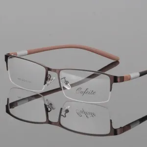 Hotony Unisex Semi Rim Alloy Frame TR 90 Temple Eyeglasses 2242