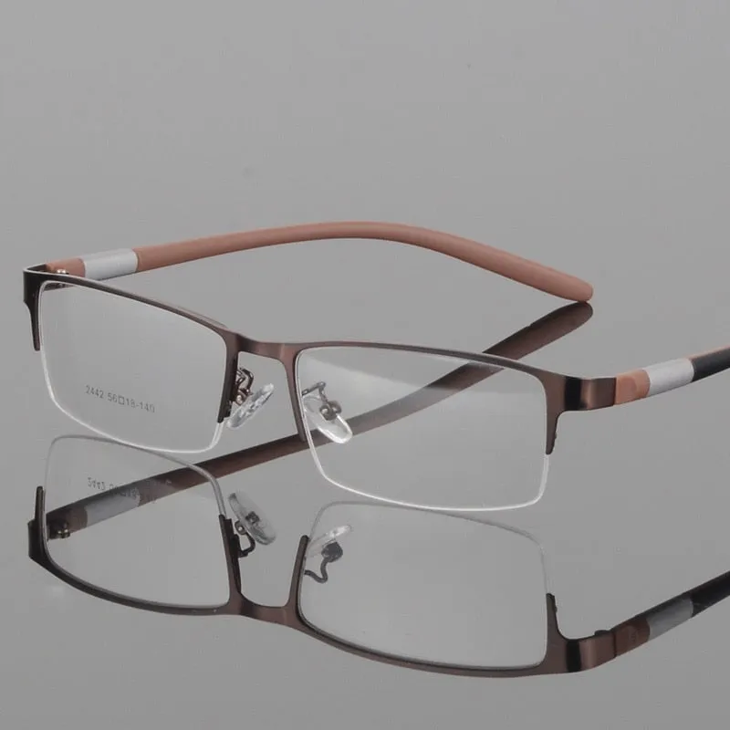 Hotony Unisex Semi Rim Alloy Frame TR 90 Temple Eyeglasses 2242
