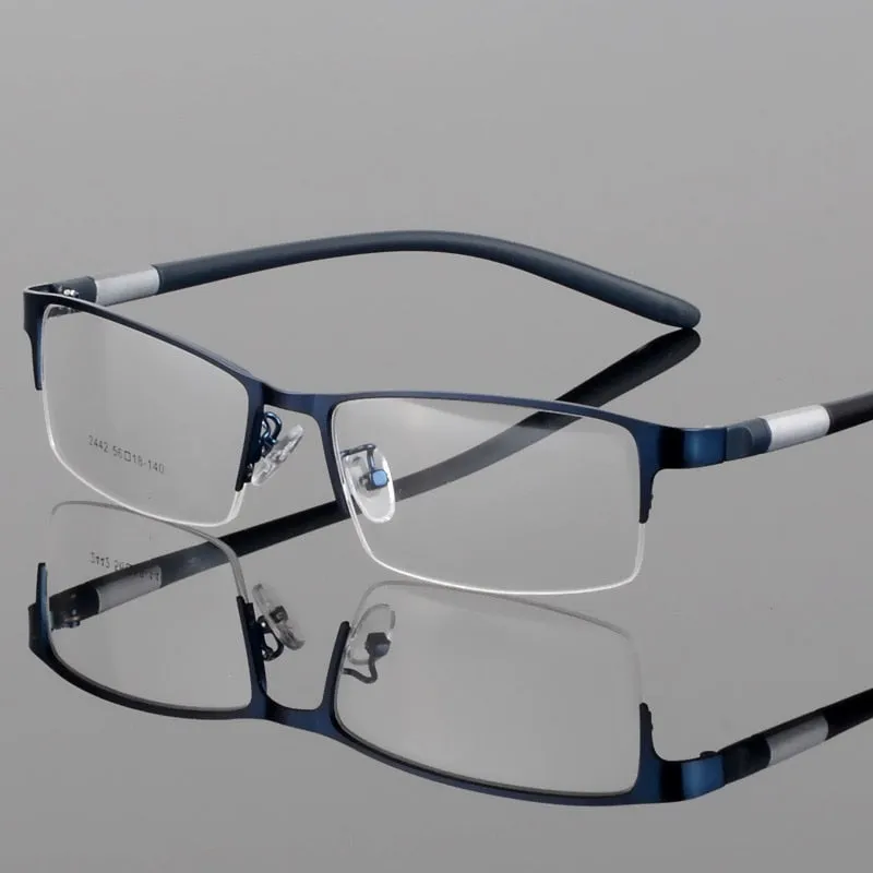 Hotony Unisex Semi Rim Alloy Frame TR 90 Temple Eyeglasses 2242