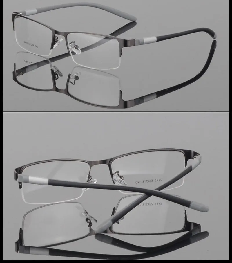 Hotony Unisex Semi Rim Alloy Frame TR 90 Temple Eyeglasses 2242