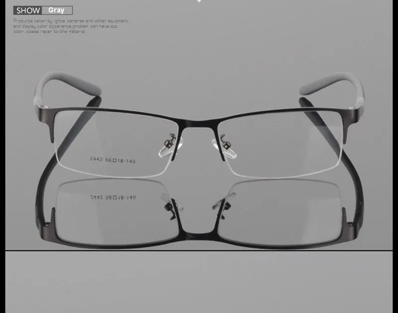 Hotony Unisex Semi Rim Alloy Frame TR 90 Temple Eyeglasses 2242
