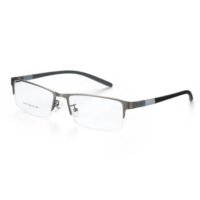 Hotony Unisex Semi Rim Alloy Frame TR 90 Temple Eyeglasses 2242