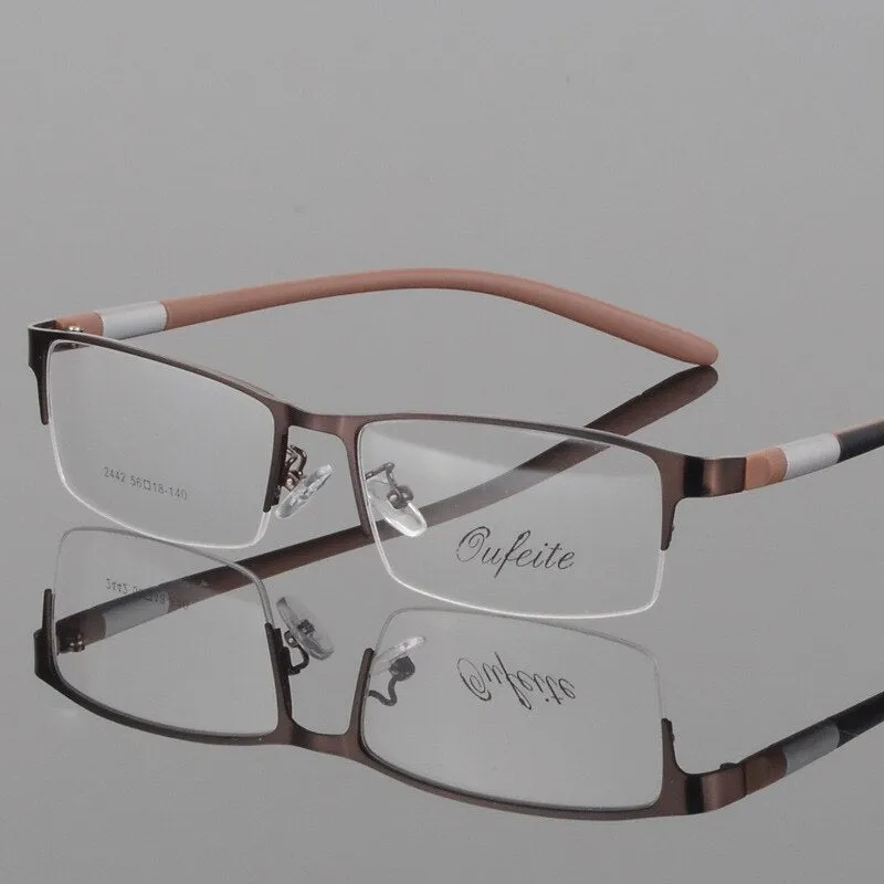Hotony Unisex Semi Rim Alloy Frame TR 90 Temple Eyeglasses 2242