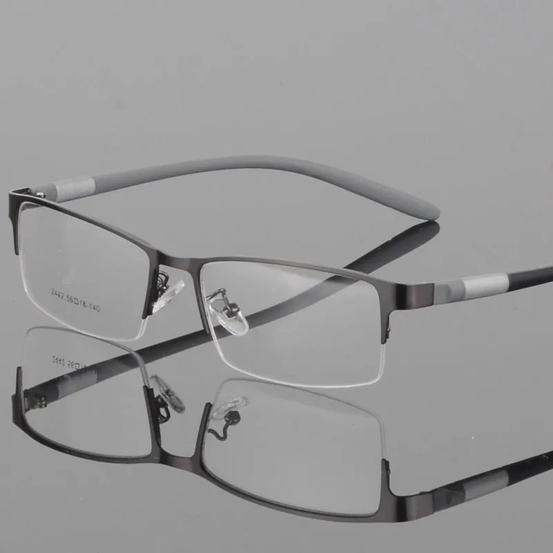 Hotony Unisex Semi Rim Alloy Frame TR 90 Temple Eyeglasses 2242