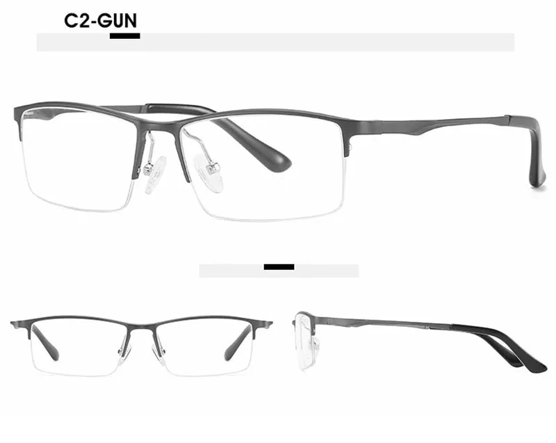 Hotony Unisex Semi Rim Rectangle Alloy Frame Eyeglasses 6263