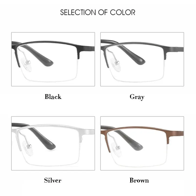 Hotony Unisex Semi Rim Rectangle Alloy Frame Eyeglasses 6263