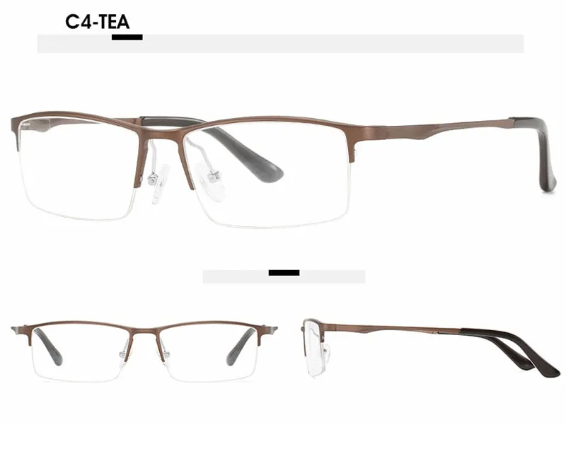 Hotony Unisex Semi Rim Rectangle Alloy Frame Eyeglasses 6263