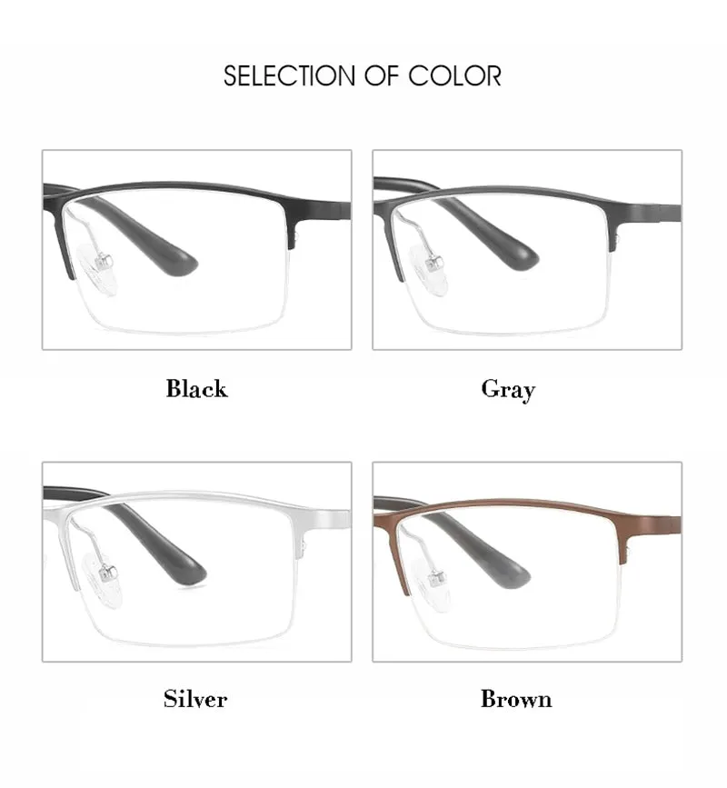 Hotony Unisex Semi Rim Rectangle Alloy Frame Eyeglasses 6263