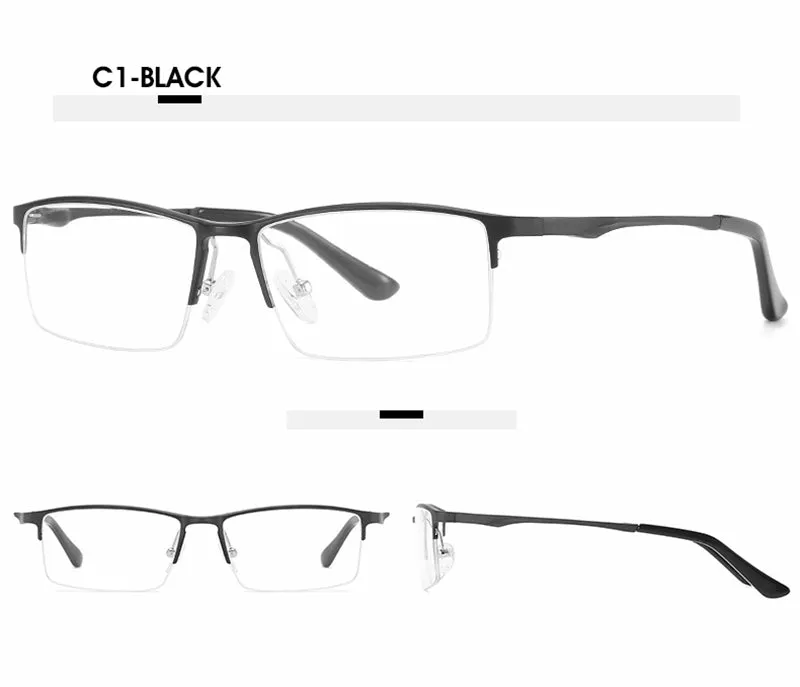 Hotony Unisex Semi Rim Rectangle Alloy Frame Eyeglasses 6263