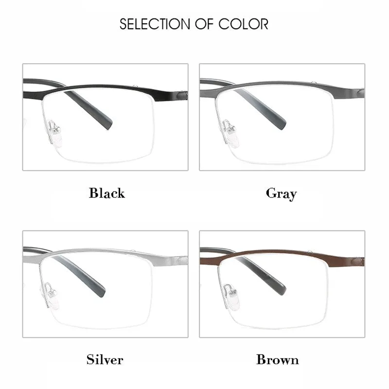 Hotony Unisex Semi Rim Square Alloy Frame Eyeglasses 6303