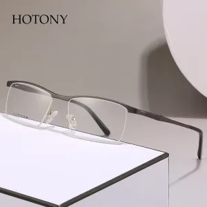 Hotony Unisex Semi Rim Square Alloy Frame Eyeglasses 6303