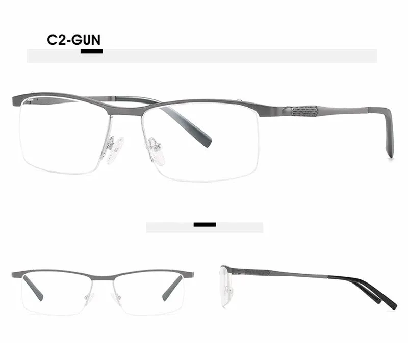 Hotony Unisex Semi Rim Square Alloy Frame Eyeglasses 6303