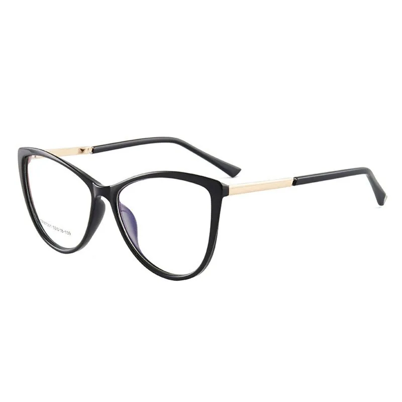 Hotony Woman's Full Rim Cat Eye TR 90 Resin Alloy Frame Eyeglasses 7001