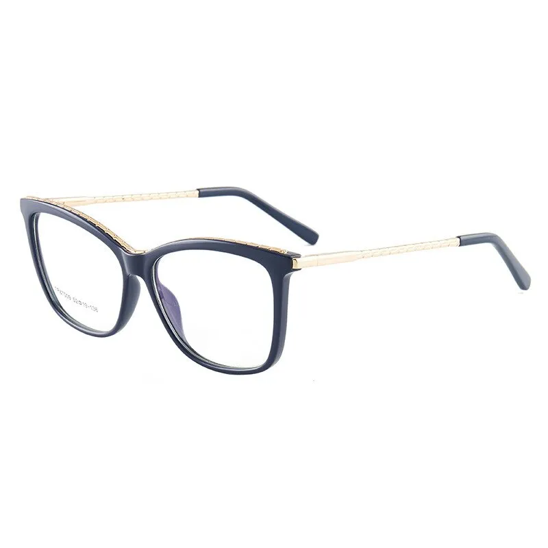 Hotony Woman's Full Rim Square TR 90 Resin Alloy Frame Eyeglasses 7009