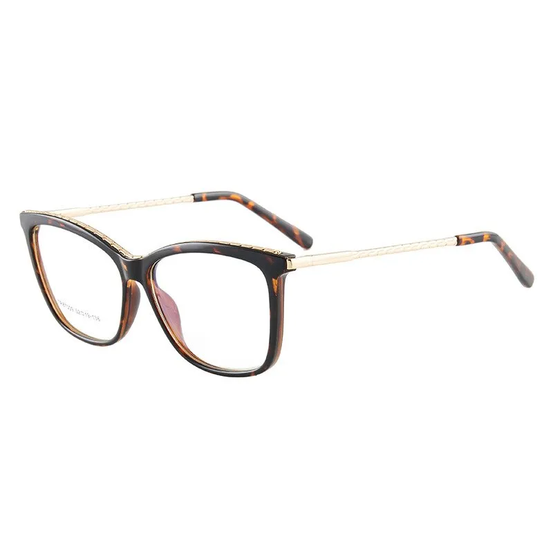Hotony Woman's Full Rim Square TR 90 Resin Alloy Frame Eyeglasses 7009